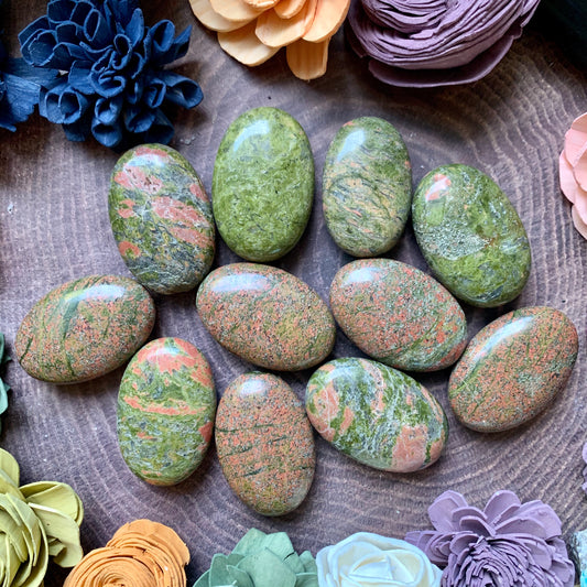 Unakite Jasper Polished Palm Stone