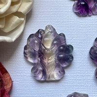 Fluorite Nine Tail Fox Carving
