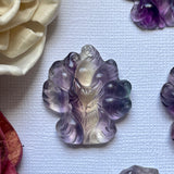 Fluorite Nine Tail Fox Carving