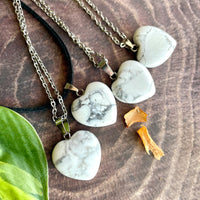 Small Howlite Heart Necklace