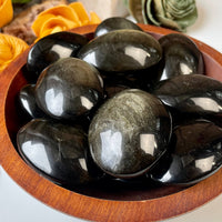 Gold Sheen Obsidian Polished Palm Stone