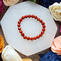 Red Jasper faceted 8mm beaded bracelet