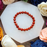 Red Jasper faceted 8mm beaded bracelet