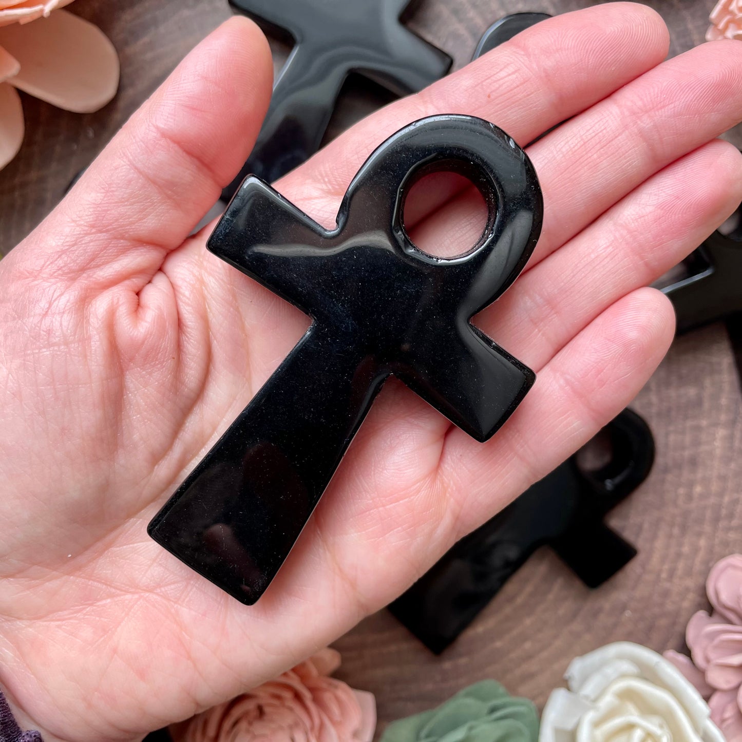 Obsidian Ankh Carving