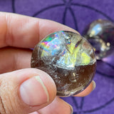 Rainbow Filled Smoky quartz Sphere