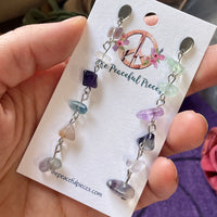 Dangling Fluorite Chip Earrings
