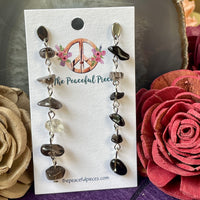 Dangling Smoky Quartz Chip Earrings