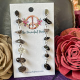 Dangling Smoky Quartz Chip Earrings