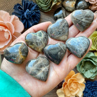 Black Moonstone Heart