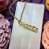 Gold Zodiac Sign Necklace (Choose Sign)