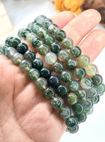 Moss Agate 8mm Beaded bracelet