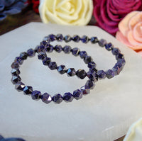 Blue Goldstone faceted 8mm beaded bracelet