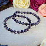 Blue Goldstone faceted 8mm beaded bracelet