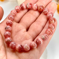 Rhodochrosite 8mm Beaded bracelet