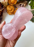 Rose Quartz Cobra Carving