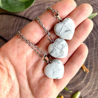 Small Howlite Heart Necklace