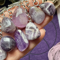 Amethyst Tumble Stone Keychain
