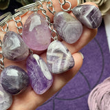 Amethyst Tumble Stone Keychain