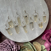 Sterling Silver Natural Citrine Point Necklace
