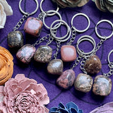 Rhodonite Tumble Stone Keychain