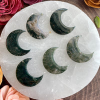 Moss Agate Moon Cabochon