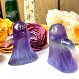 Tall Purple Fluorite Ghost Carving