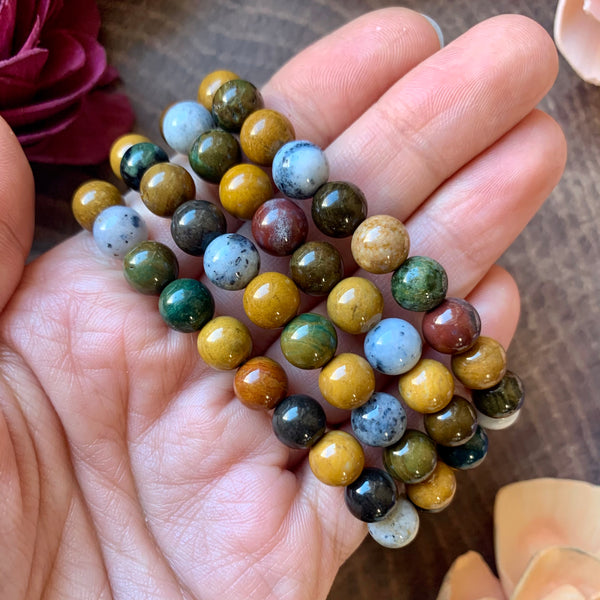 Ocean Jasper 8mm beaded bracelet