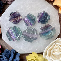Rainbow Fluorite Carved Rose