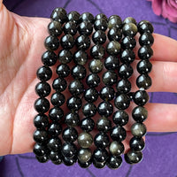 Golden Sheen Obsidian 8mm Beaded bracelet