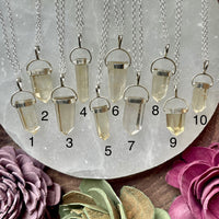Sterling Silver Natural Citrine Point Necklace