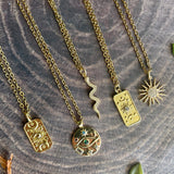 Small Gold Sun Charm Necklace