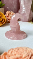 Rose Quartz Witch Hat Carving
