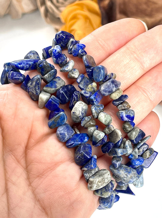 Lapis Lazuli Chip Bead Bracelet