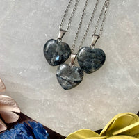 Small Larvikite Heart Necklace