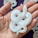 Selenite (Satin Spar) Snake Carving