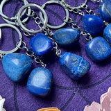 Lapis Lazuli Tumble Stone Keychain
