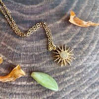 Small Gold Sun Charm Necklace
