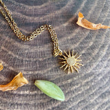 Small Gold Sun Charm Necklace