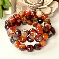 Carnelian 10mm Faceted Beaded bracelet