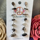 Dangling Smoky Quartz Chip Earrings