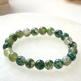 Moss Agate 8mm Beaded bracelet