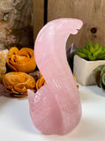 Rose Quartz Cobra Carving