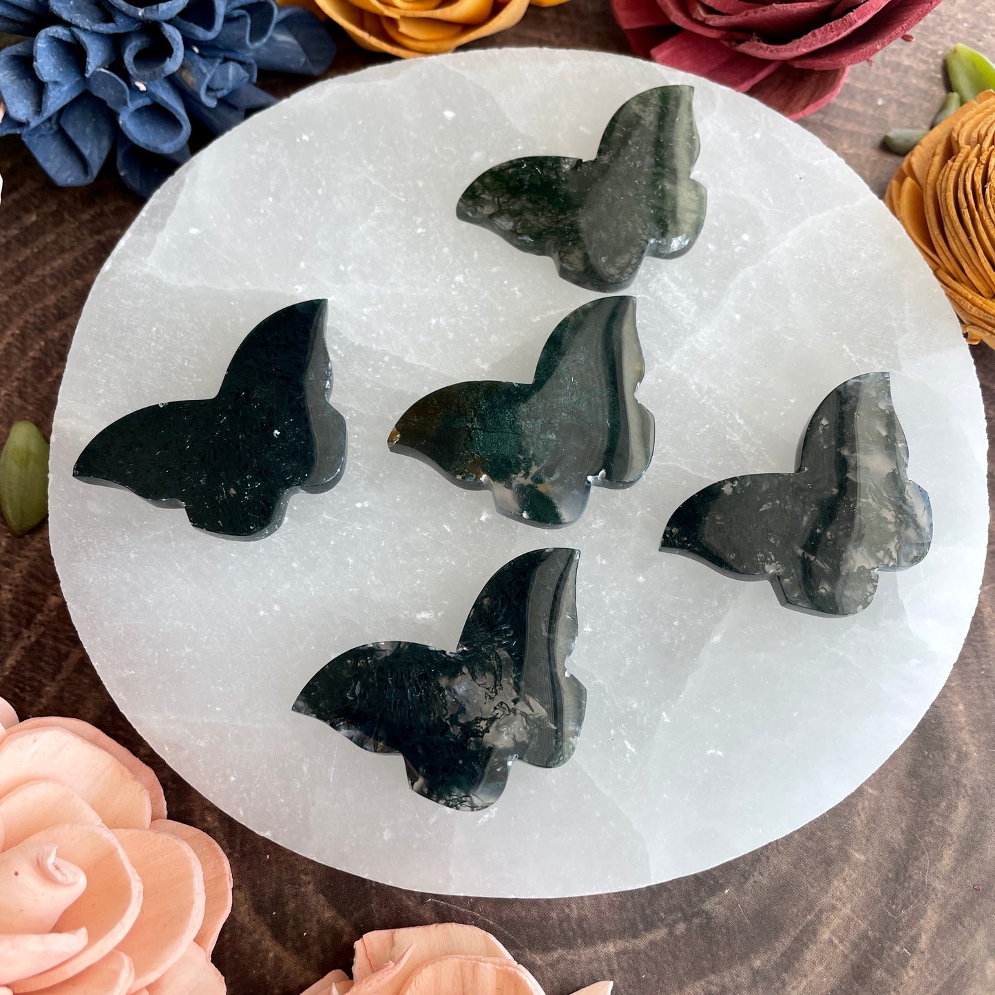 Moss Agate Butterfly Cabochon