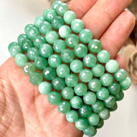 Aura Green Aventurine 8mm Faceted Beaded bracelet