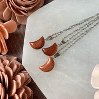 Small Goldstone Moon Necklace