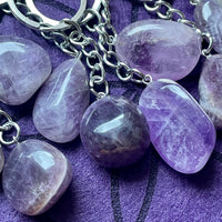 Amethyst Tumble Stone Keychain