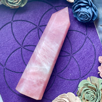 Large Rose Quartz Tower