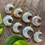 Aura Opalite Moon Necklace