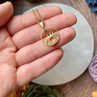 Gold Evil Eye Charm Necklace