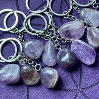 Amethyst Tumble Stone Keychain